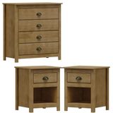 Comoda 4 Gav E 02 Mesas De Cabeceira Madeira Maciça Freijo Milani Store