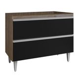Balcão De Cozinha 100cm Sem Tampo Julia Z34 Freijó/preto - Mpozenato