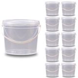 Balde 2.2l Transparente Para Frango Frito - Kit 10 Pçs