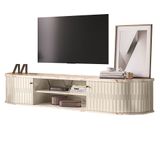 Rack Bancada Suspenso Algarve Calacata/off White Para Tv Até 75 - Madetec
