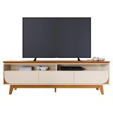 Rack Bancada Selene Cinamomo/off White Para Tv Até 75 - Madetec
