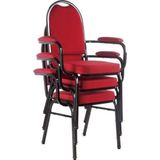 Kit 3 Cadeiras Empilháveis Para Auditórios Hotel Vermelho