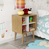Mesa De Cabeceira Para Quarto Infantil Angel Espresso Móveis Amendoa/branco Off
