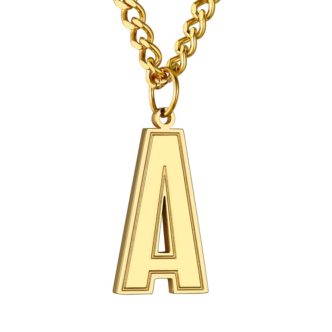 Colar Goldchic Jewelry Gold Initial A Para Homens Em Aço Inoxidável