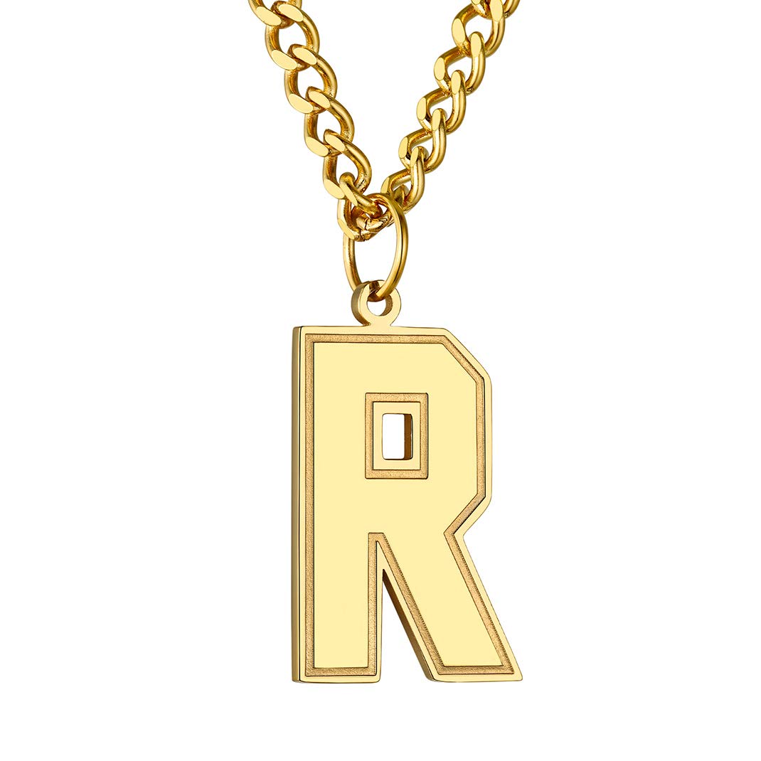 Colar Goldchic Jewelry Gold R Initial Em Aço Inoxidável