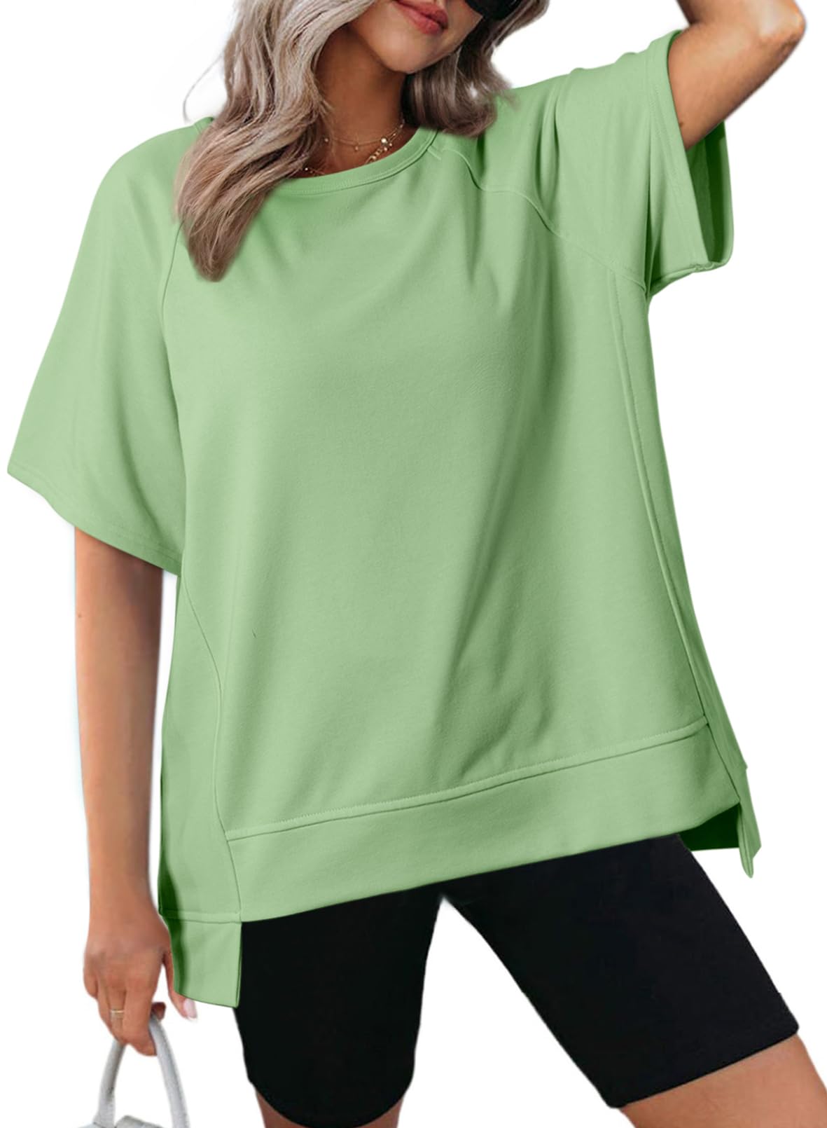 Camiseta Feminina Grande De Manga Curta Dokotoo Verde