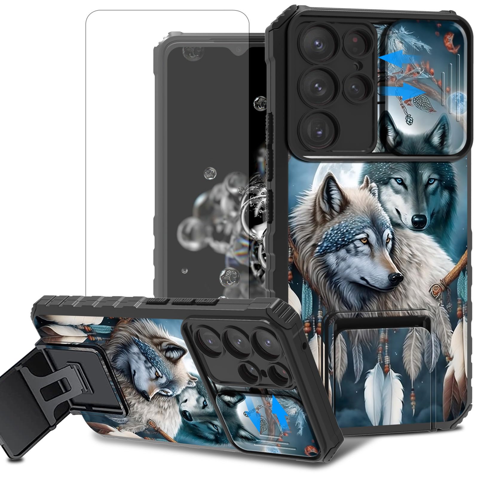 Capa De Telefone Acwdmkh Para Samsung Galaxy S22 Ultra Com Suporte