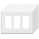 Placas De Parede Zeftv 3-gang Switch Outlet Electrical White X6