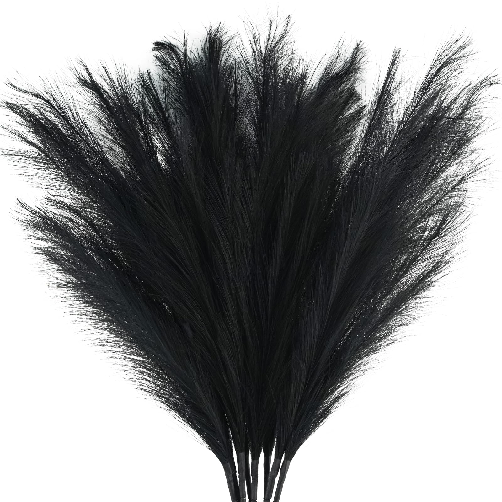 Capim-dos-pampas Artificiais, Obbsie 35, Preto Sintético, 8 Unidades