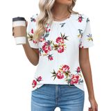 Camiseta Feminina Kistore, Floral De Primavera, Gola Redonda, Túnica De Algodão
