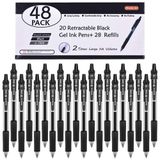 Pacote De 48 Canetas De Gel Shuttle Art Black (20 Canetas Com 28 Recargas)
