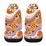 Capas De Assento De Carro Drydeepin 70s 80s Groovy Hippie Daisy, Pacote Com 2