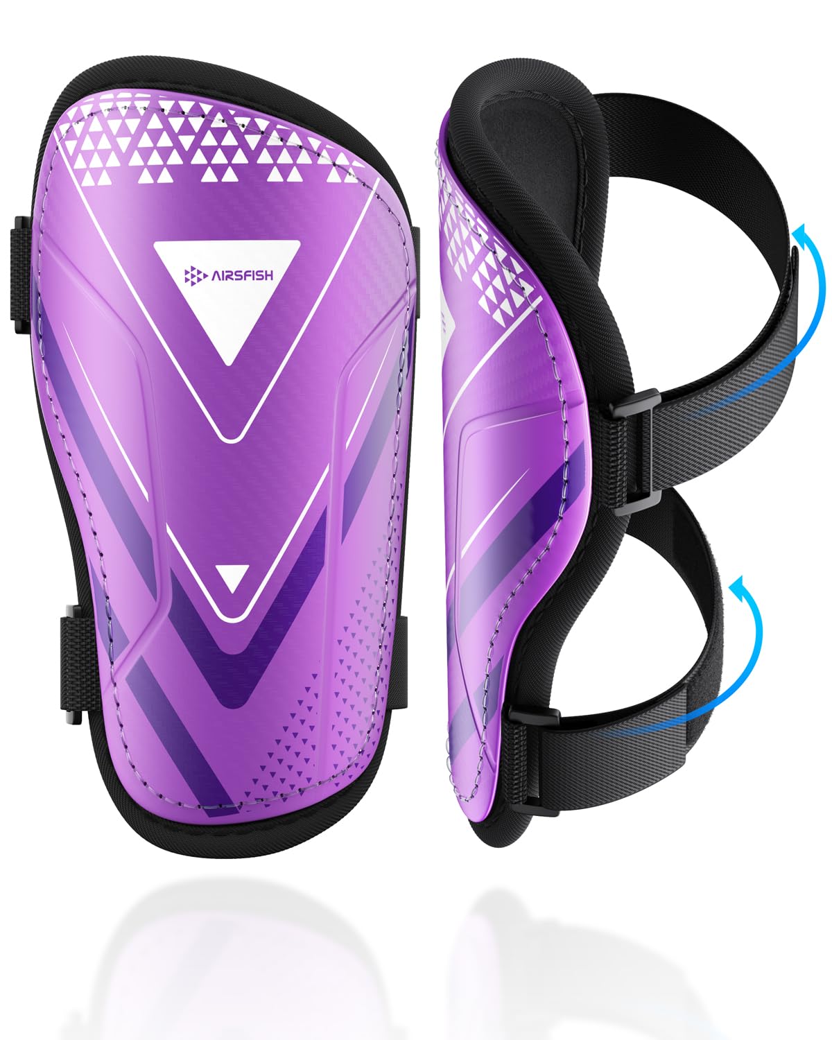 Shin Guards Airsfish Soccer Kids Youth Certified Ce, Roxo