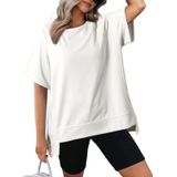 Camiseta Dokotoo Oversized Para Mulheres Branca Casual, Moda 2025