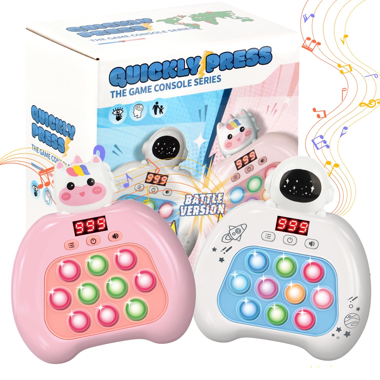 Jogo Portátil Yopyccd, Pacote Com 2 Brinquedos Pop Bubble Up Para Crianças De 6 A 12 Anos