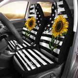 Conjunto De Capas De Assento De Carro Gearider Sunflower Black White 2 Unidades