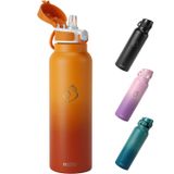 Garrafa De Água Isolada Buzio 946ml Com Tampa De Palha A Vácuo Ss Orange