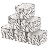 Cesta De Armazenamento: Caixas De Tecido Em Forma De Cubo Dobrável Coroado, 6 Peças Brancas