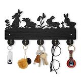 Porta-chaves Mayjoydiy Bunny Meadow Flower Coat Rack De Madeira