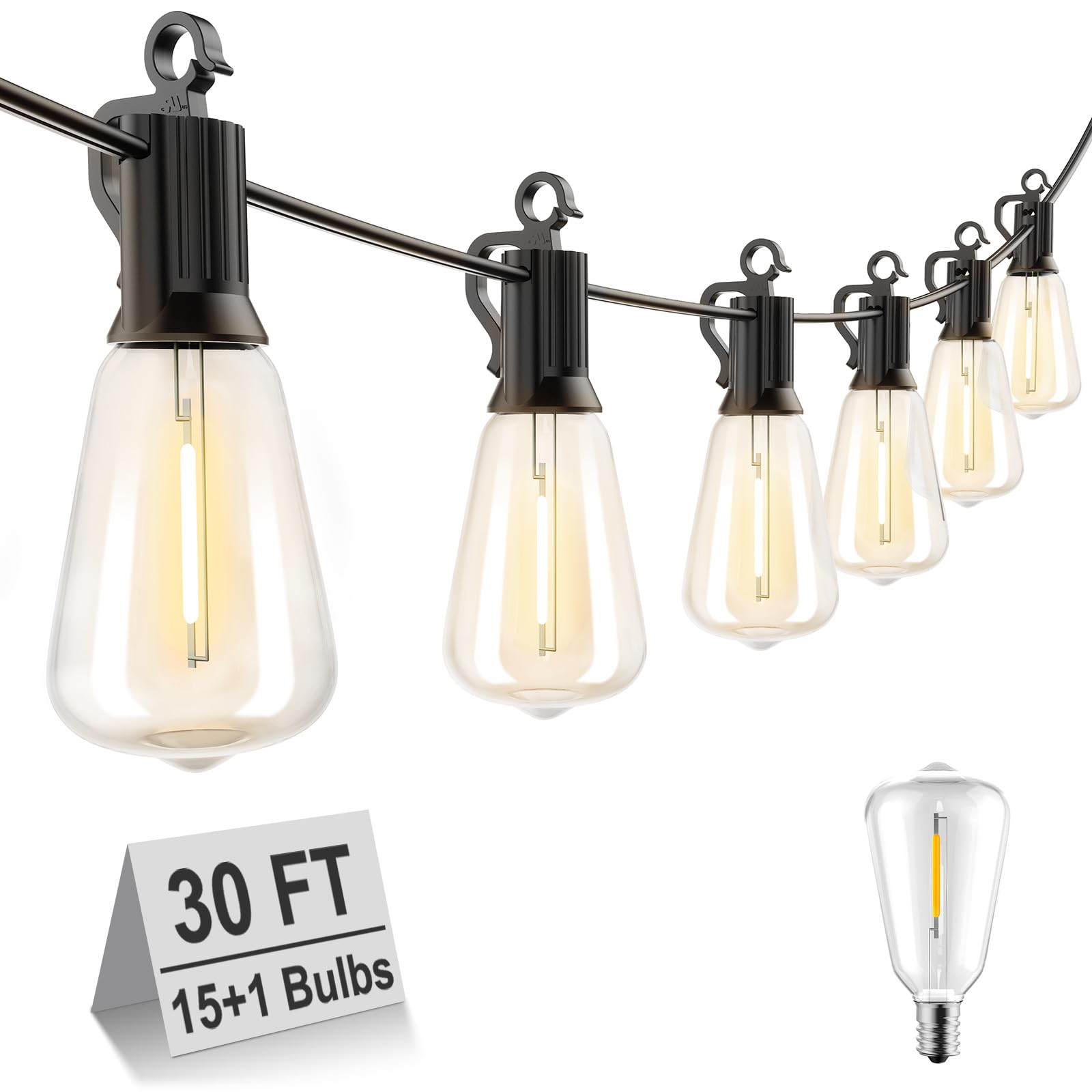 Luzes De Corda Externas Brightown 30m Com 16 Lâmpadas Led 2700k