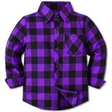 Camisa Infantil Cromoncent, Manga Comprida, Flanela, Algodão, Xadrez