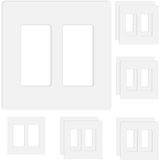 Placas De Parede Zeftv Screwless 2-gang Switch Outlet White (pacote Com 10)