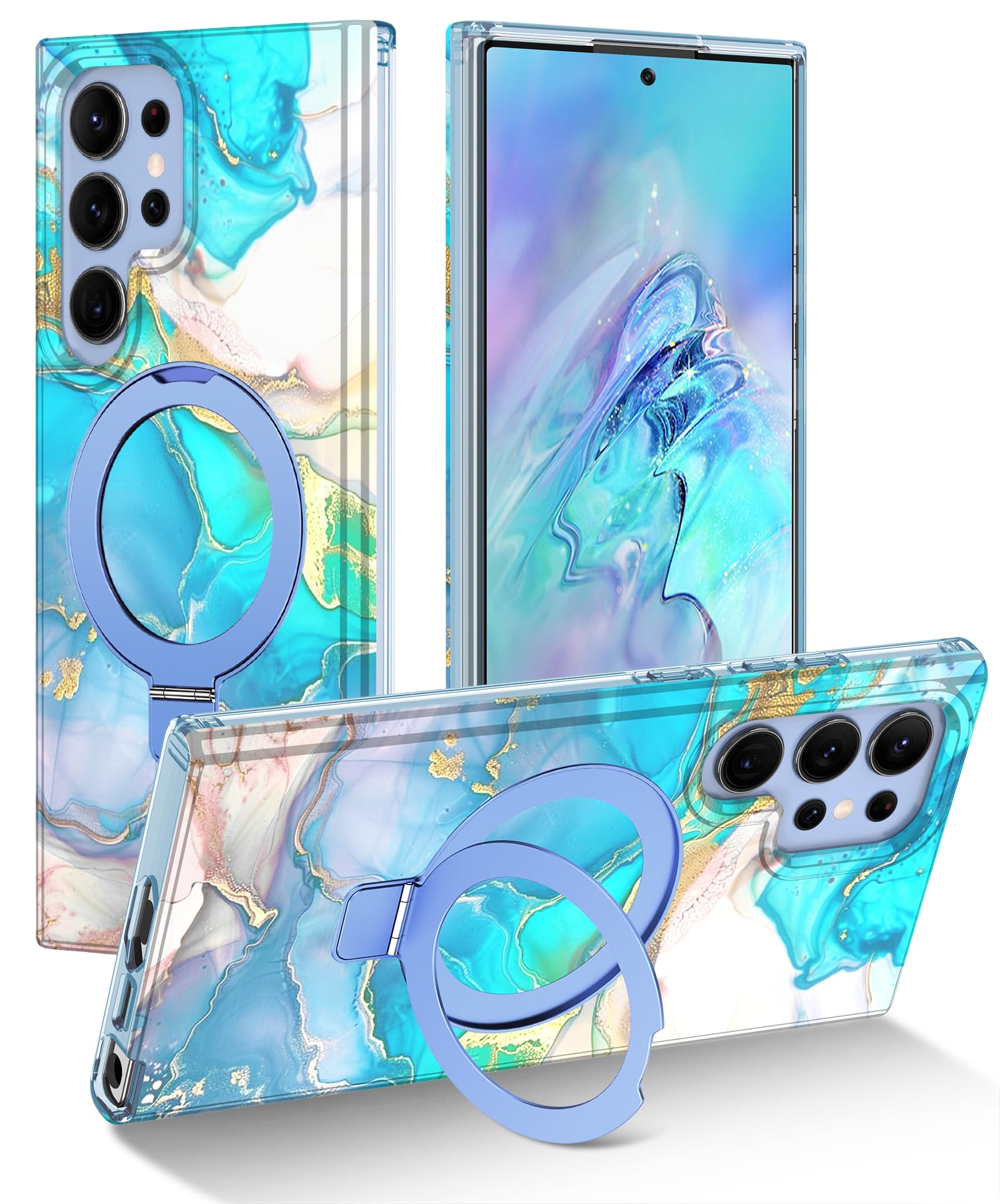 Capa De Telefone Shecaset Para Samsung Galaxy S22 Ultra Light Blue