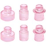 Castiçais Vidonos Taper Glass Tealight Pink (6 Unidades)