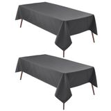 Toalha De Mesa Hiasan Impermeável E À Prova De Derramamento 140 X 200cm - Cinza