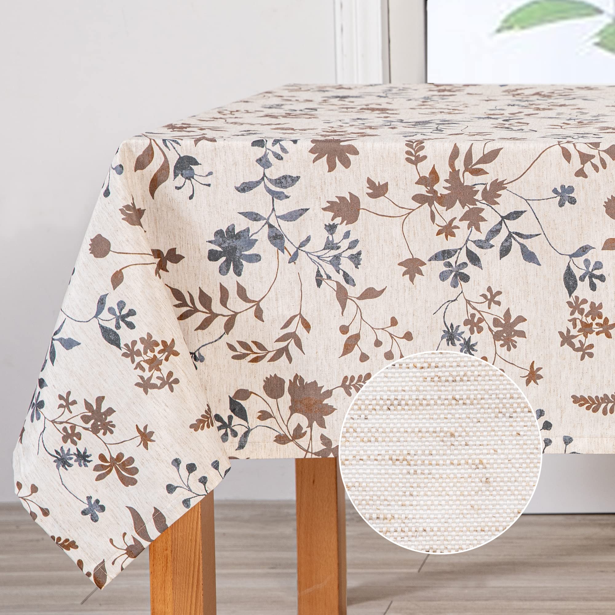 Toalha De Mesa Mysky Home Rustic Brown Leaves Linen 150x210cm
