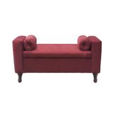 Recamier Bau Rico 140x Suede Rosa Vinho - Majú Decor