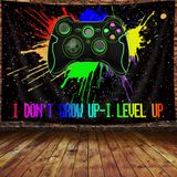 Tapeçaria Para Pendurar Na Parede Viajar Gamer Neon Sign 90x70cm