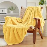 Cobertor De Lã Exq Home Turtle Shell Jacquard Twin Yellow