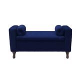 Recamier Bau Rico 160x Cama Queen Size Suede Azul Marinho - Majú Decor
