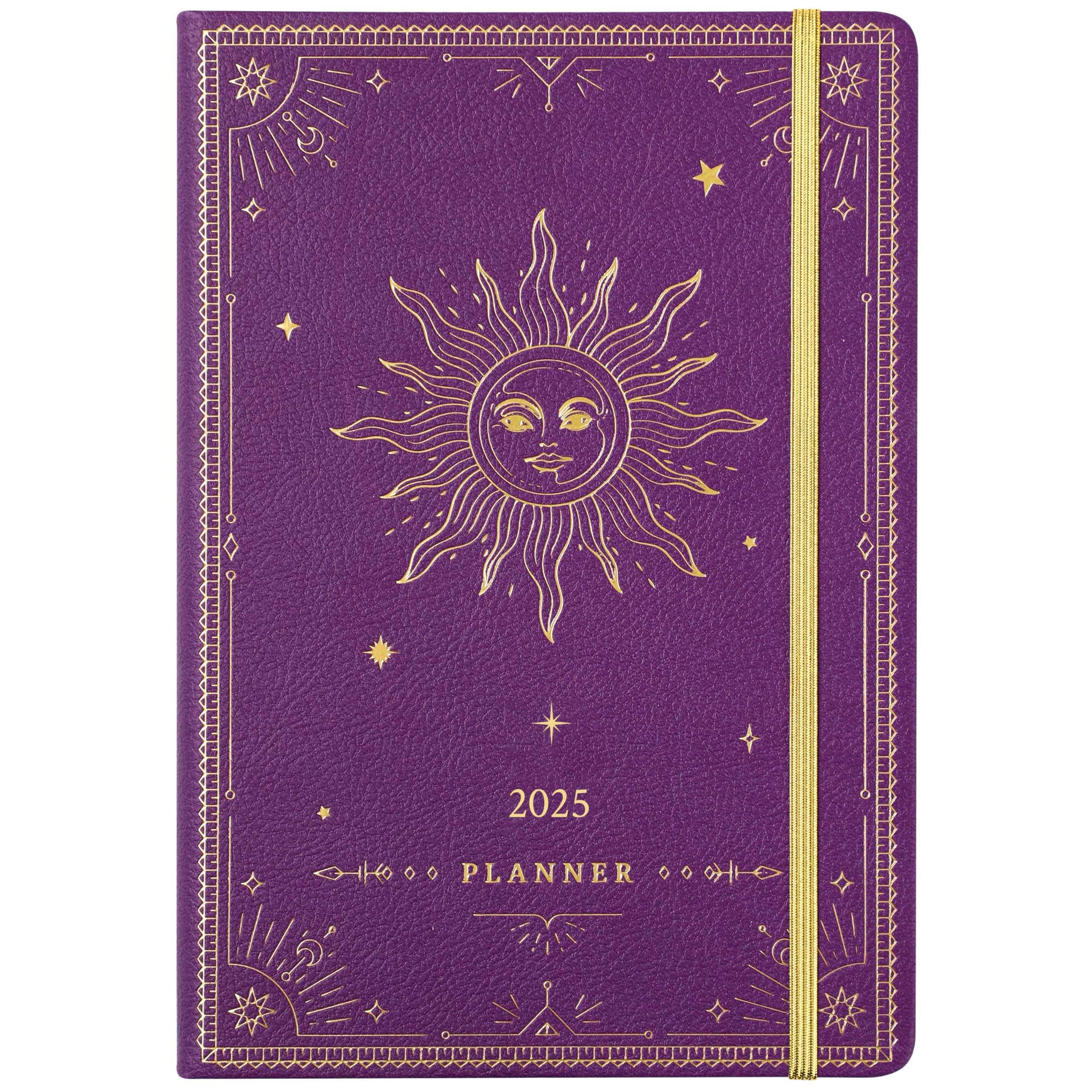 Planner Artfan 2025 Semanal Mensal Em Couro Falso Roxo