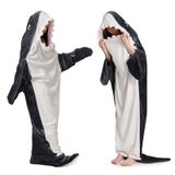 Cobertor Vestível Com Capuz Hoidket Shark Super Soft Flannel