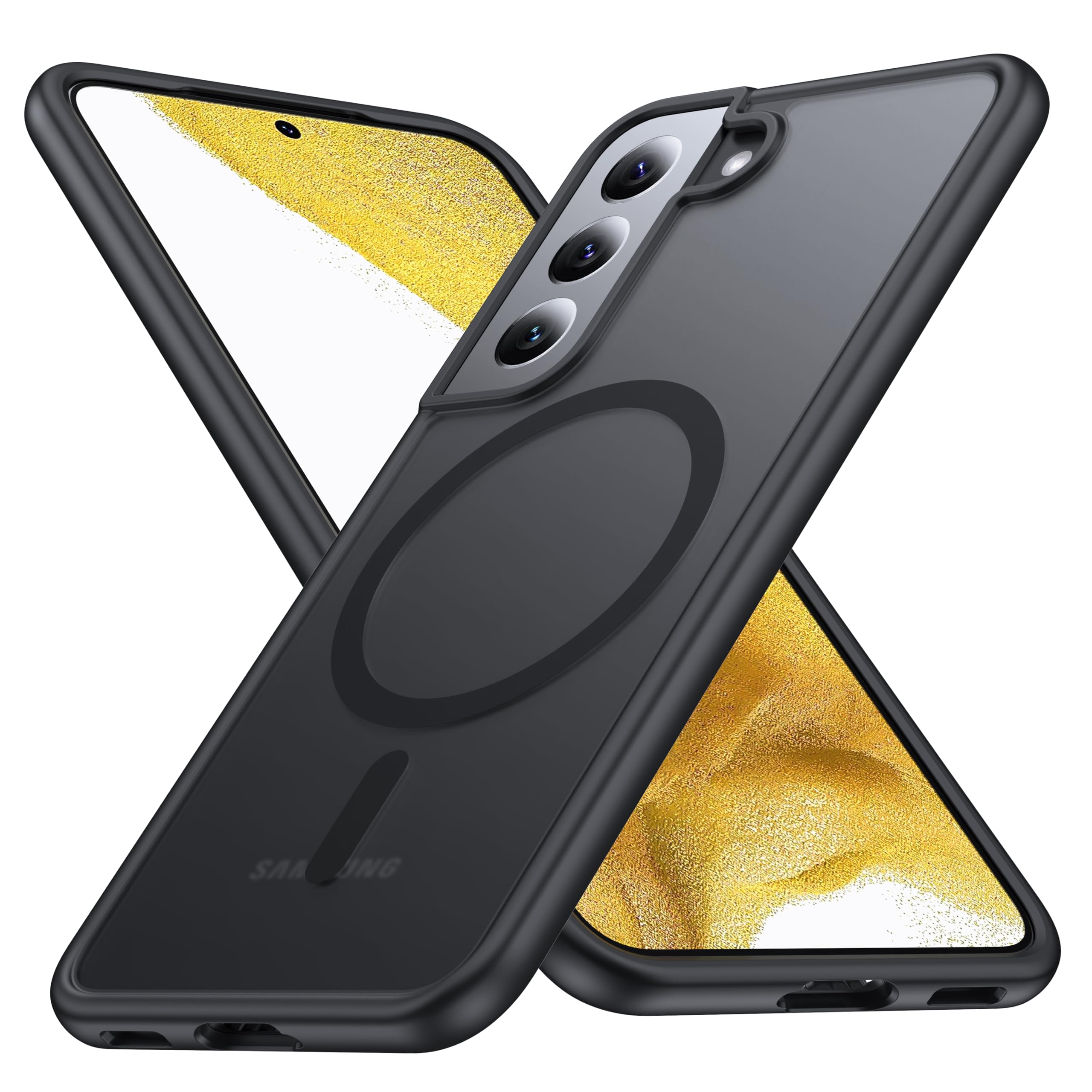 Capa De Telefone Fndmil Magnética Para Samsung Galaxy S22 Plus Preta