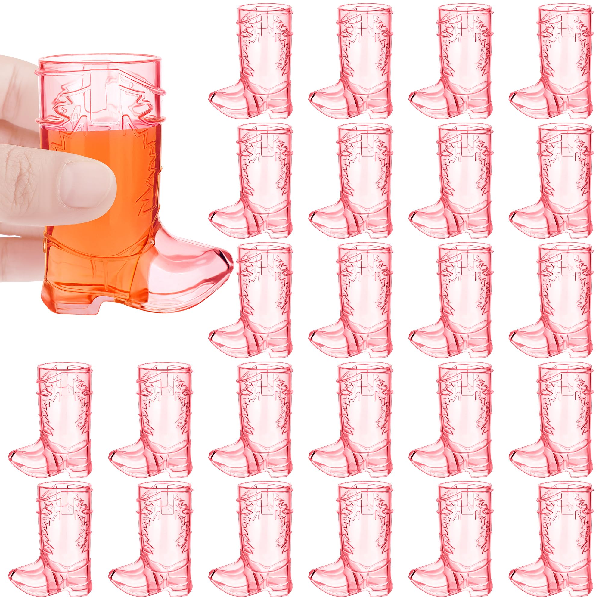 Óculos De Tiro Durony Cowboy Boot Rosa De Plástico 30 Ml (pacote Com 24)