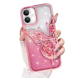 Capa De Telefone Kanghar Compatível Com Iphone 16 Plus Rosa Transparente