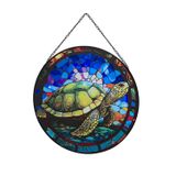 Janela De Vitral Suspensa Payutou Turtle De 20 Cm Com Corrente
