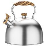 Chaleira De Chá Chefbar 2.6l Stovetop Whistling Em Aço Inoxidável