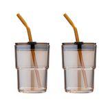Copo De Água Bluepolar Amber 380 Ml Com Canudo, Pacote Com 2 Unidades