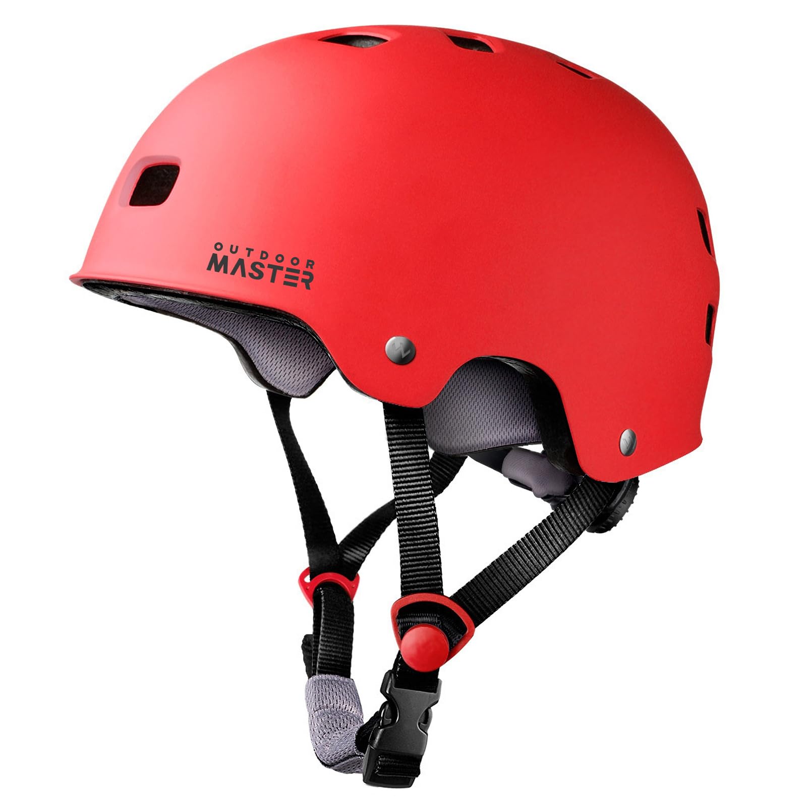 Capacete Outdoormaster Skateboard Cycling Red L Para Crianças E Adultos