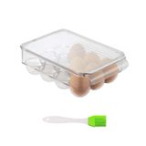 Porta-ovos Nartach Para Geladeira, 12 Ovos Transparentes Com Tampa