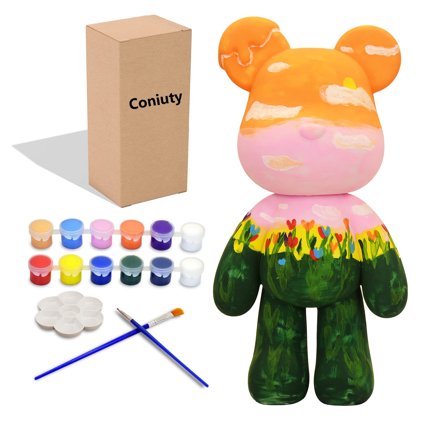Kit De Figuras Coniuty Diy Creative Blank Hands Painting Bear