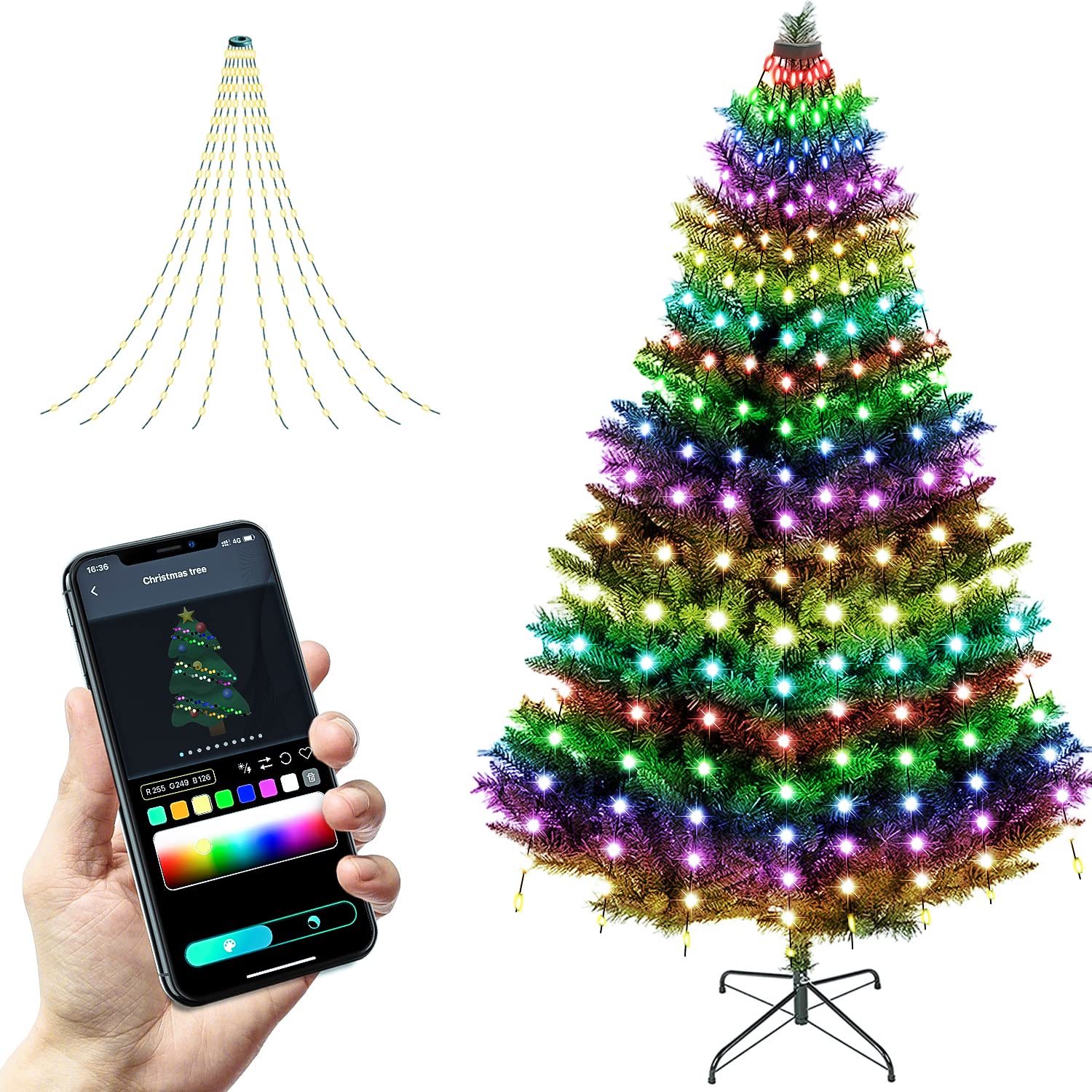 Luzes De Corda De Árvore De Natal 2win2buy 160 Led Ip65 À Prova D'água