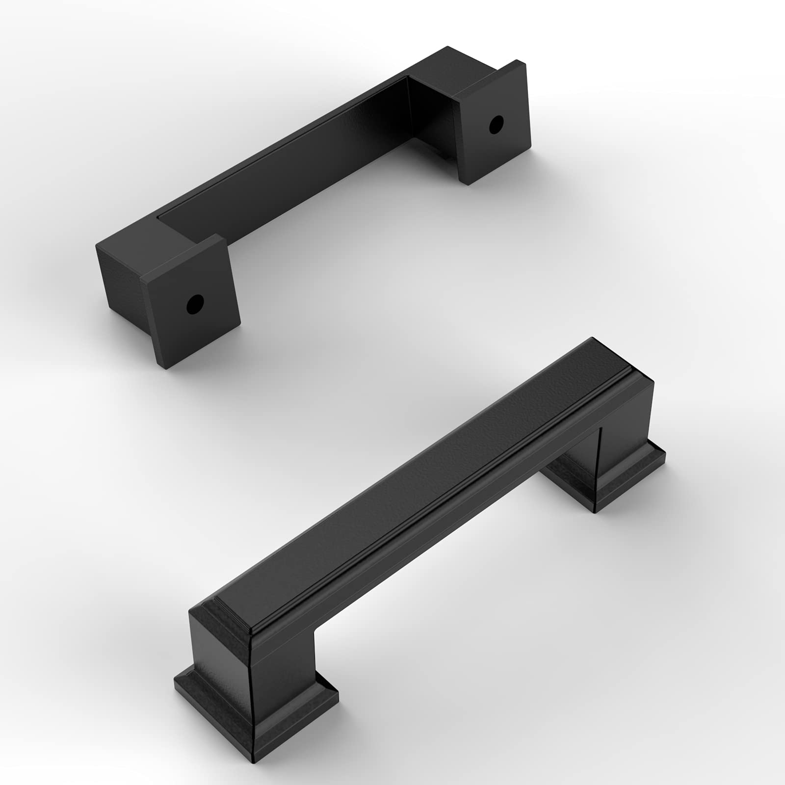 Cabinet Pulls Amerdeco Zh0001 Matte Black, Pacote Com 6 Unidades, 76 Mm Cc