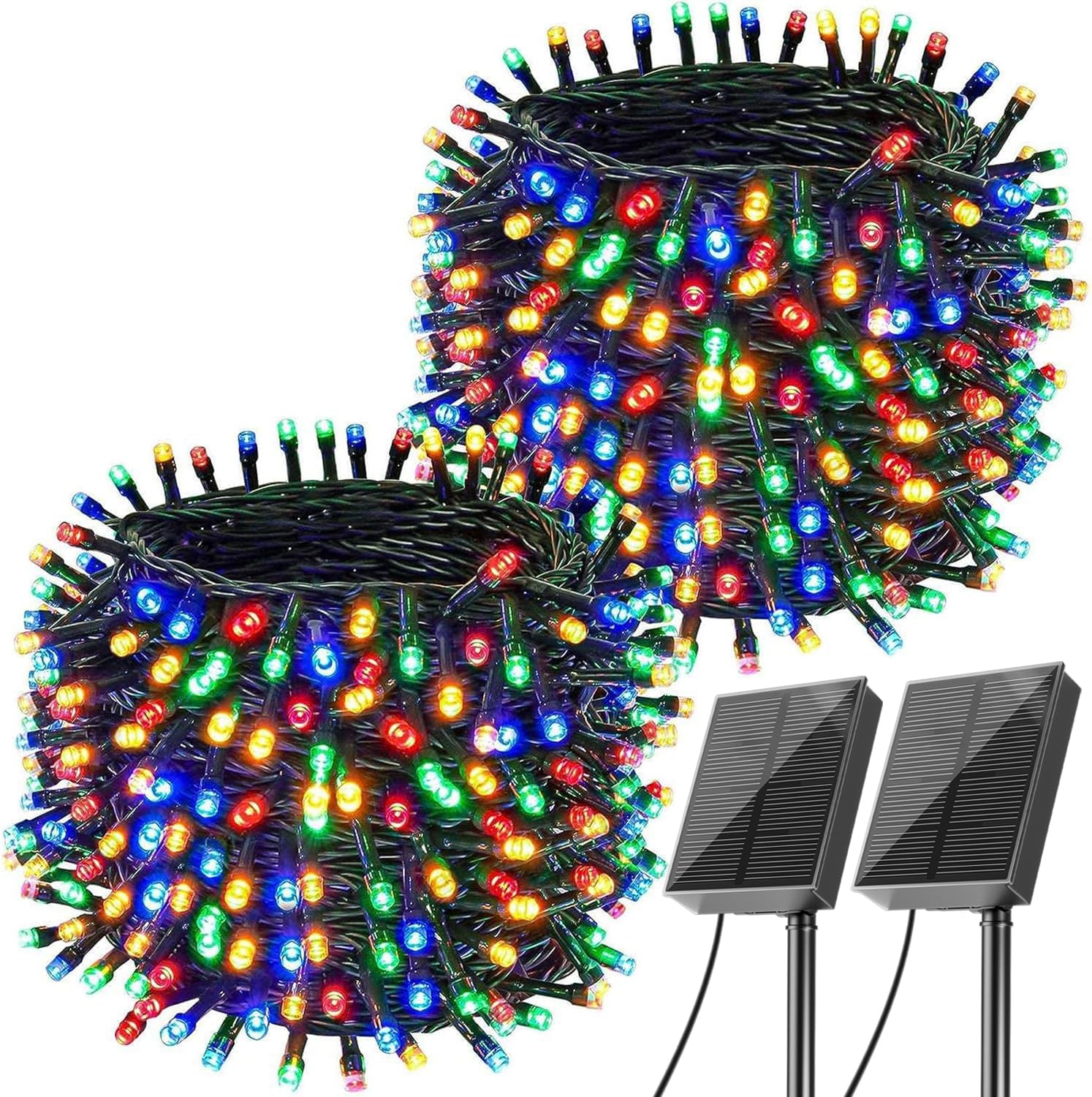 Luzes Solares De Natal Dolucky 2x144 Pés 400 Led Multicoloridas