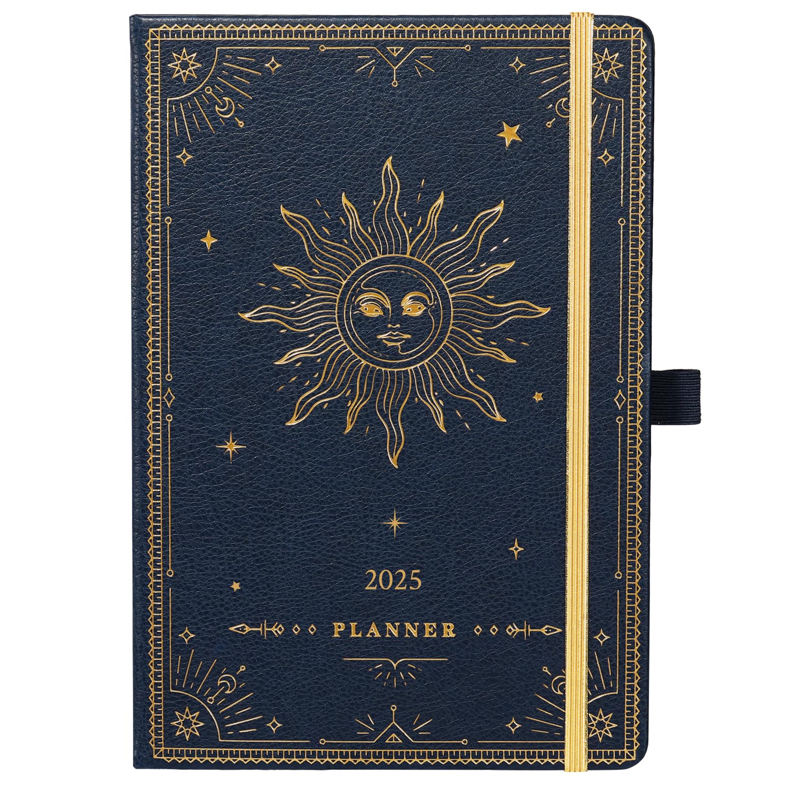 Planner Artfan 2025 Semanal Mensal Em Couro Falso Azul Místico