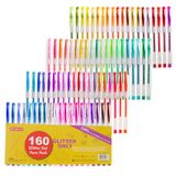 Canetas De Gel Glitter Shuttle Art, Pacote 160 Com 80 Recargas